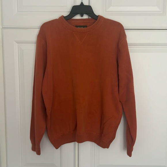 EDDIE BAUER Sweater Crewneck Orange Mens Size M - Picture 1 of 3